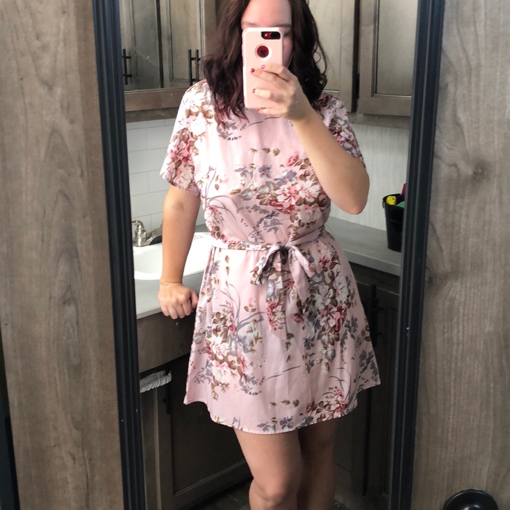 Pink floral dress